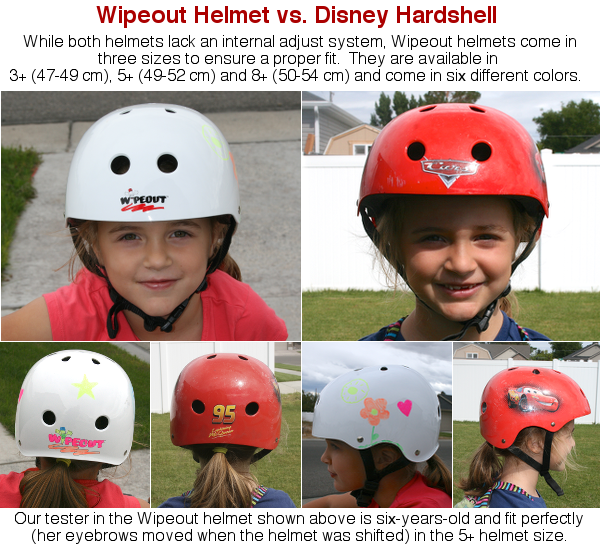 collage of the wipeout bike helmet