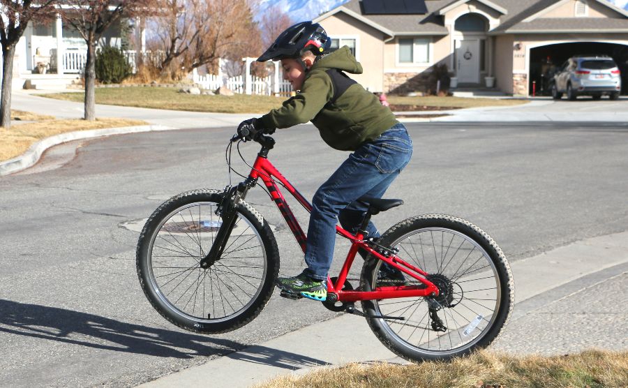Be satisfied in front of Less Trek Precaliber 24 Kids Bike Review - Two Wheeling Tots