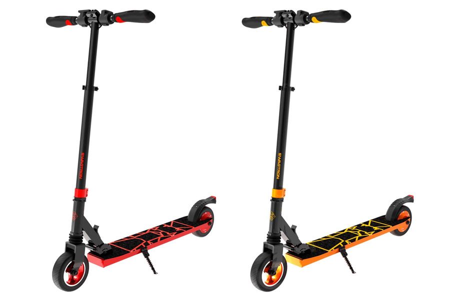Swagtron Swagger 8 适合儿童和青少年的电动滑板车。 有红色和黄色。