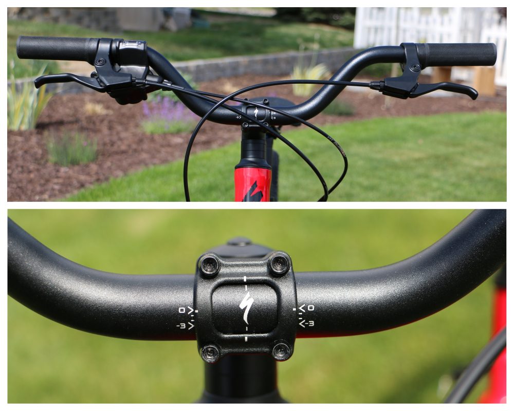 image showing the u shaped handlebars on the specialized 24 inch jett bike