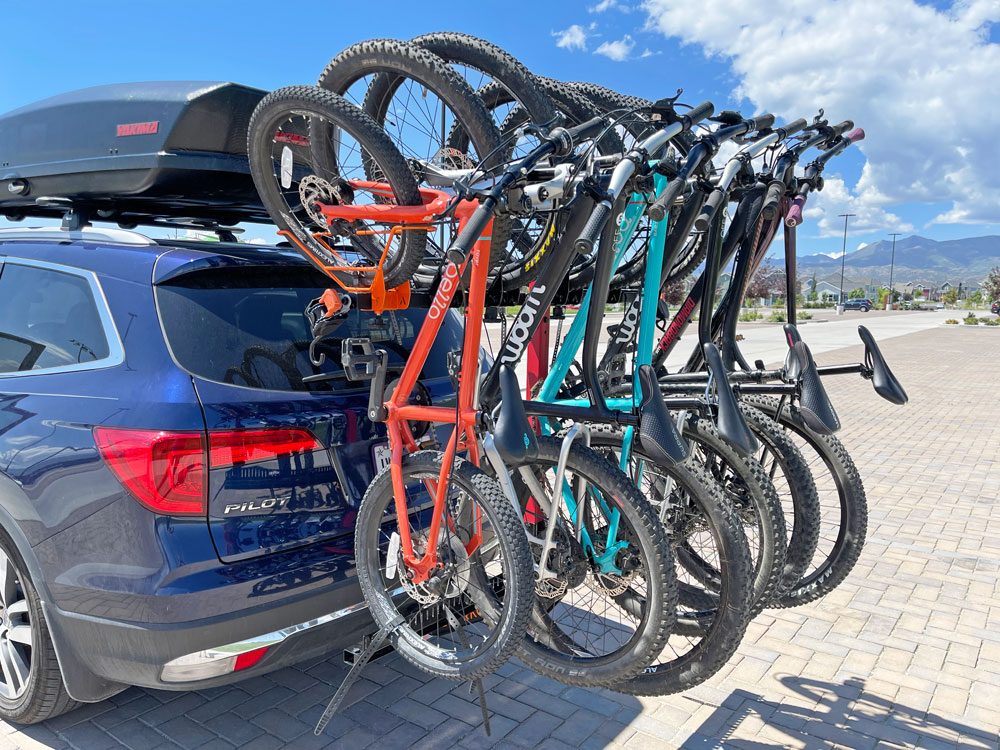 Alta vertical bike rack fully loaded 