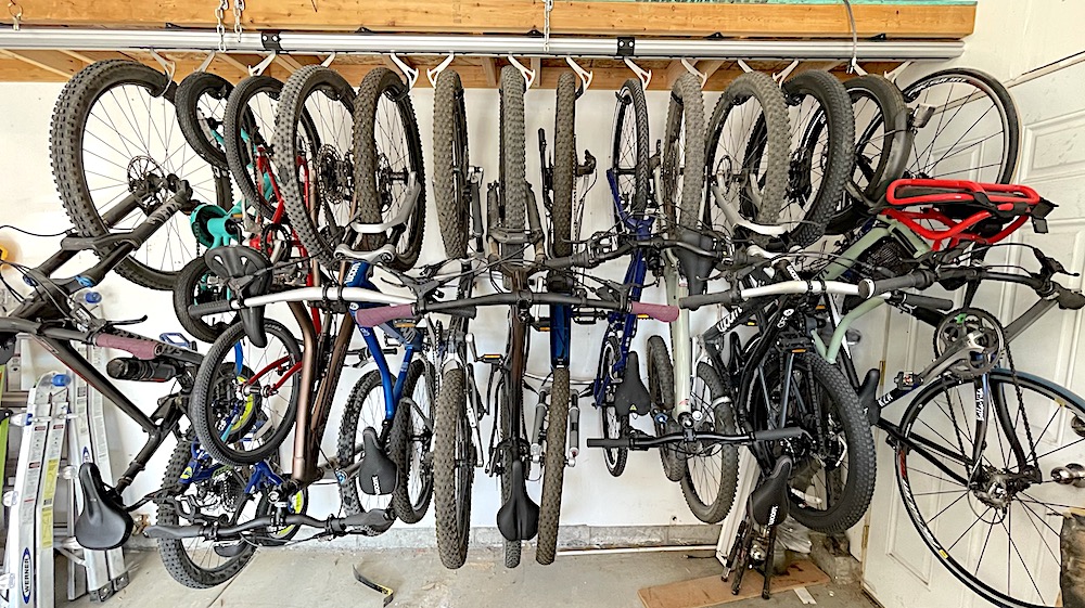 Stashed Storage SpaceRail vertical bike rack 