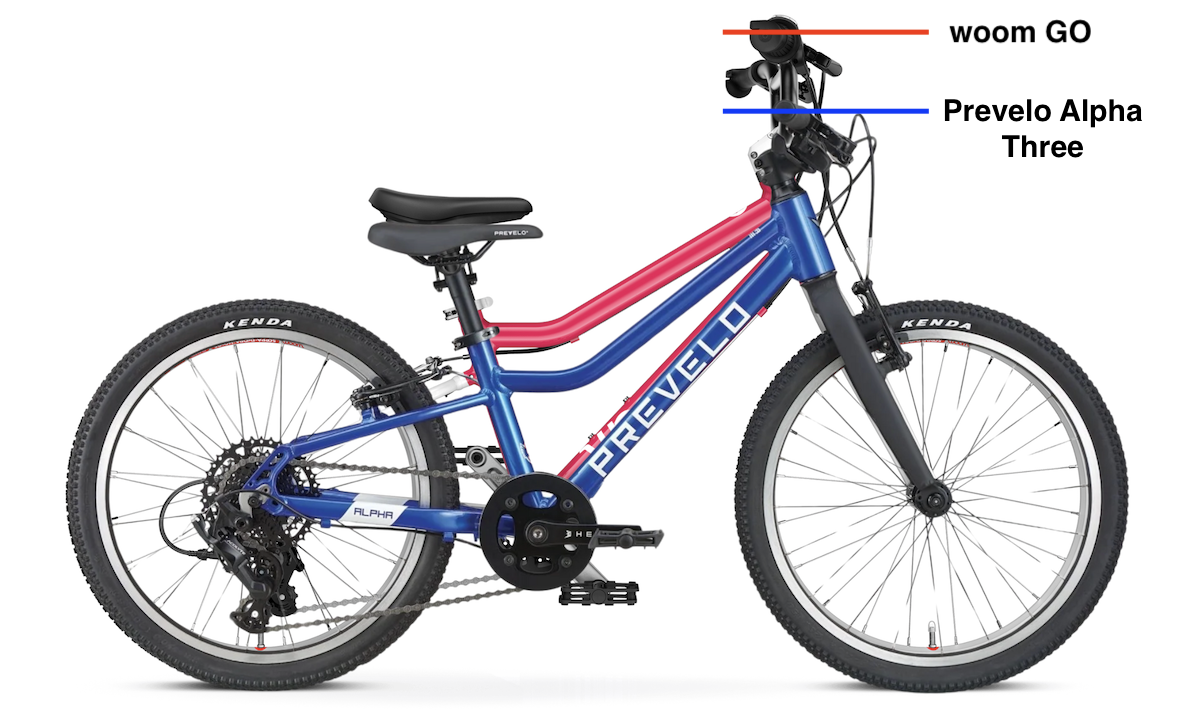woom GO vs. prevelo alpha three geometry