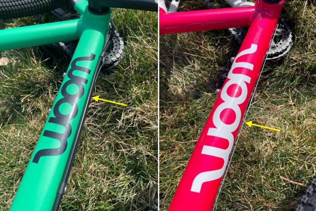 woom 20” models cables along downtube