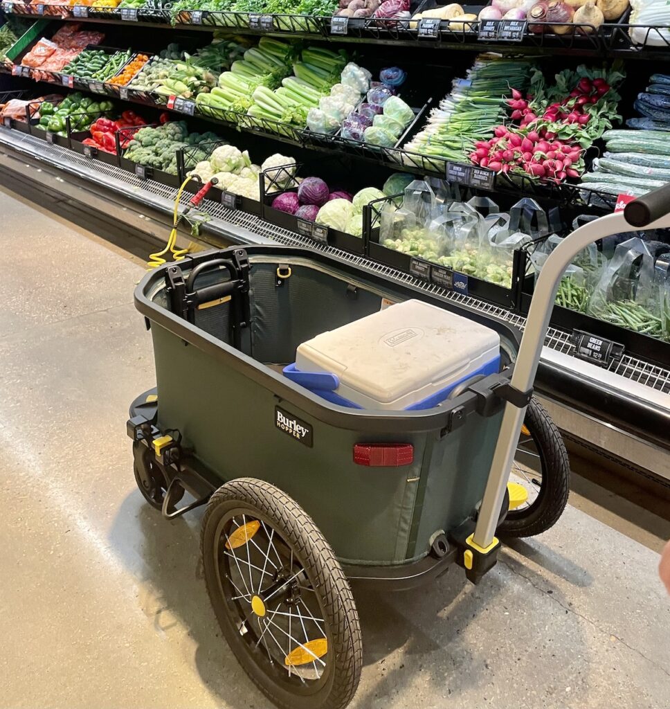 Burley hopper in the produce isle in a grocery store