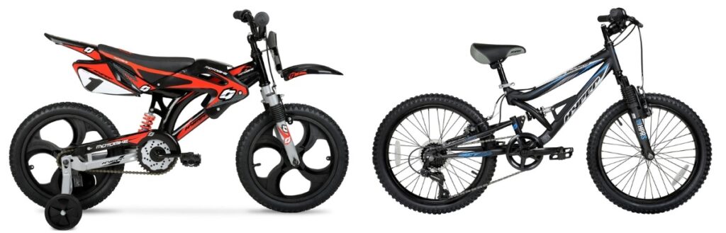 cheap kids bike with bad frame design