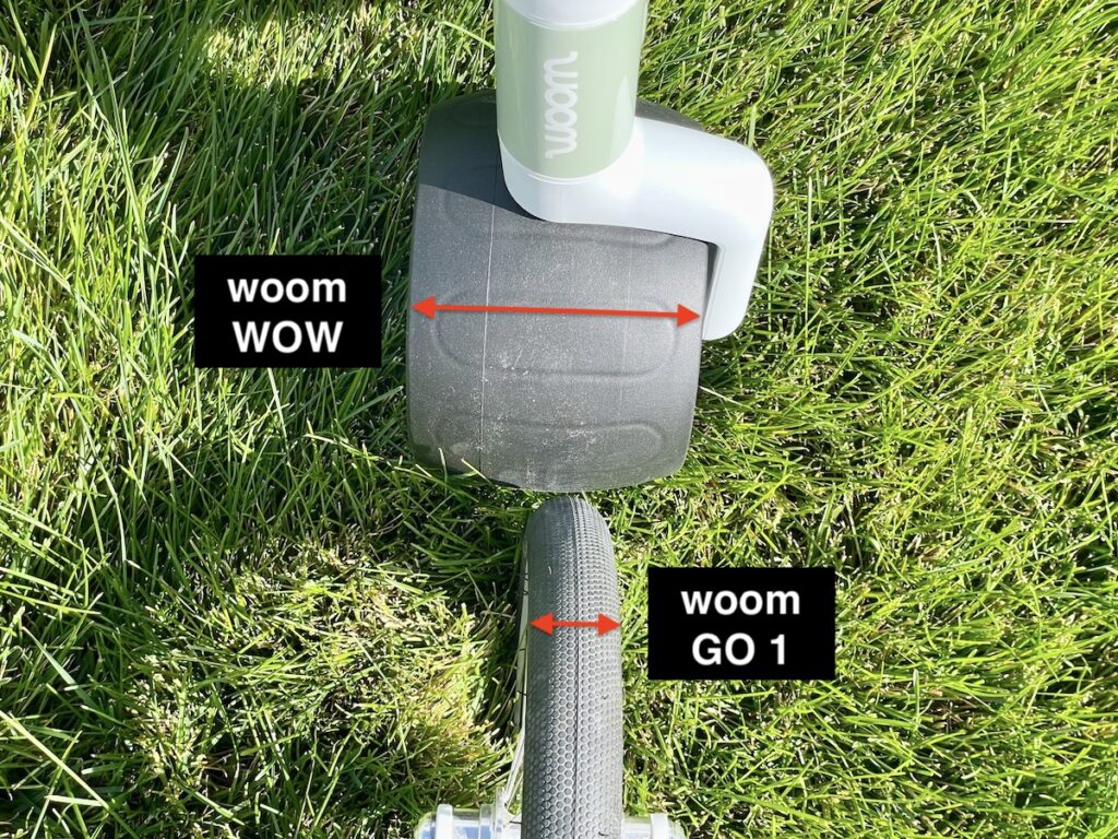 woom wow’s wide wheels vs. woom go 1